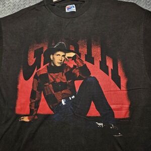 Vintage 90s Garth Brooks World Tour Concert T-Shirt XL Hanes Beefy-T USA Black‎